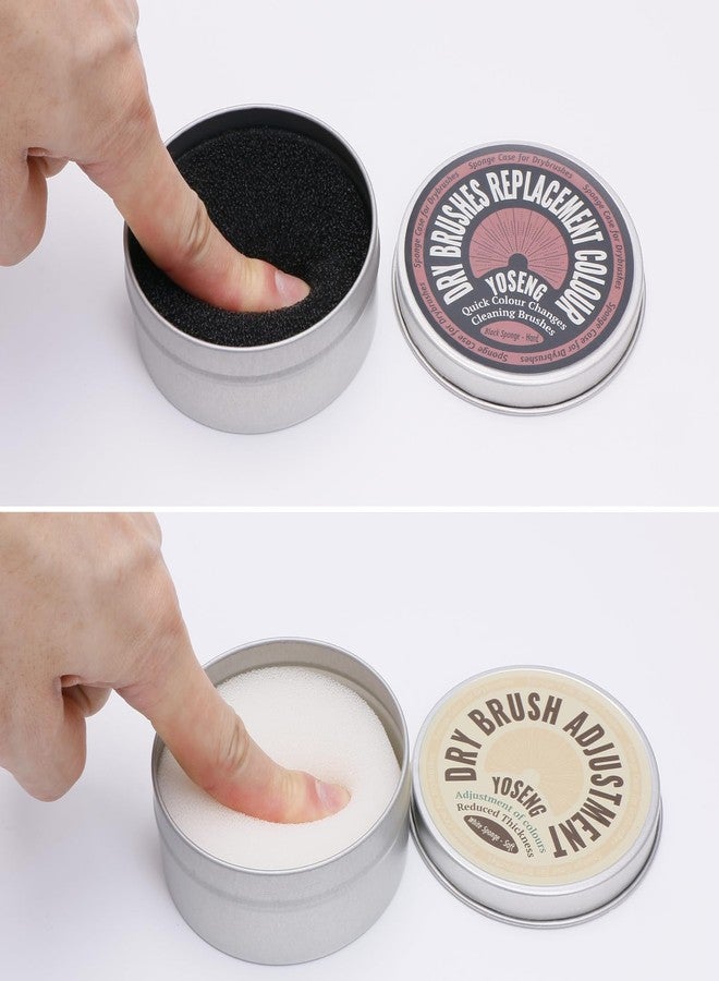 Yoseng 2 Pack Dry Brush Cleaner Sponge for Makeup & Art - Dual Texture Palette (White Soft/Black Hard) | Reusable Color Switch Sponge for Acrylic Paint, Mica Powder, Eyeshadow Removal - Image 5