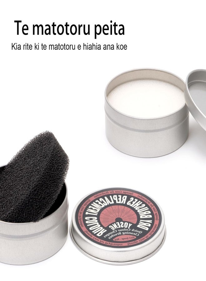 Yoseng 2 Pack Dry Brush Cleaner Sponge for Makeup & Art - Dual Texture Palette (White Soft/Black Hard) | Reusable Color Switch Sponge for Acrylic Paint, Mica Powder, Eyeshadow Removal - Image 3