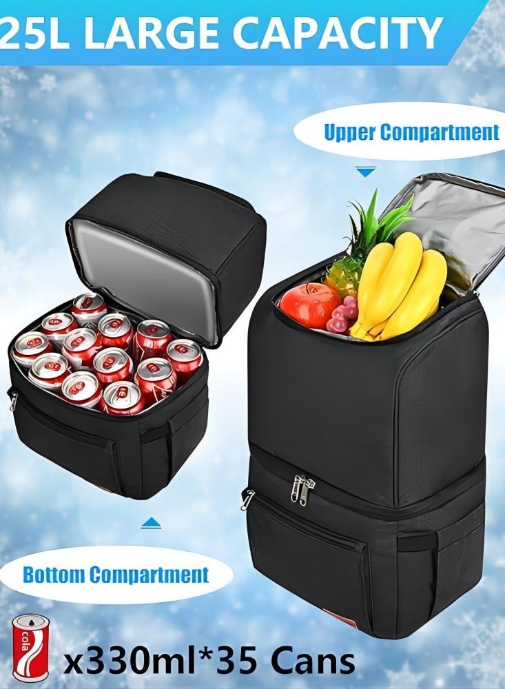 roaiss Double Layer Insulated Backpack Waterproof Picnic Backpack Large Capacity Refrigerated Ice Pack Refrigerated Thermal Insulation Bag Waterproof Ice Pack Backpack Picnic Bag  - Image 1