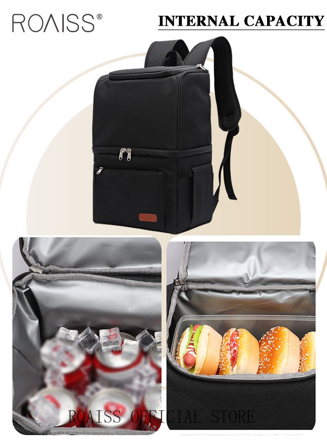 roaiss Double Layer Insulated Backpack Waterproof Picnic Backpack Large Capacity Refrigerated Ice Pack Refrigerated Thermal Insulation Bag Waterproof Ice Pack Backpack Picnic Bag  - Image 2