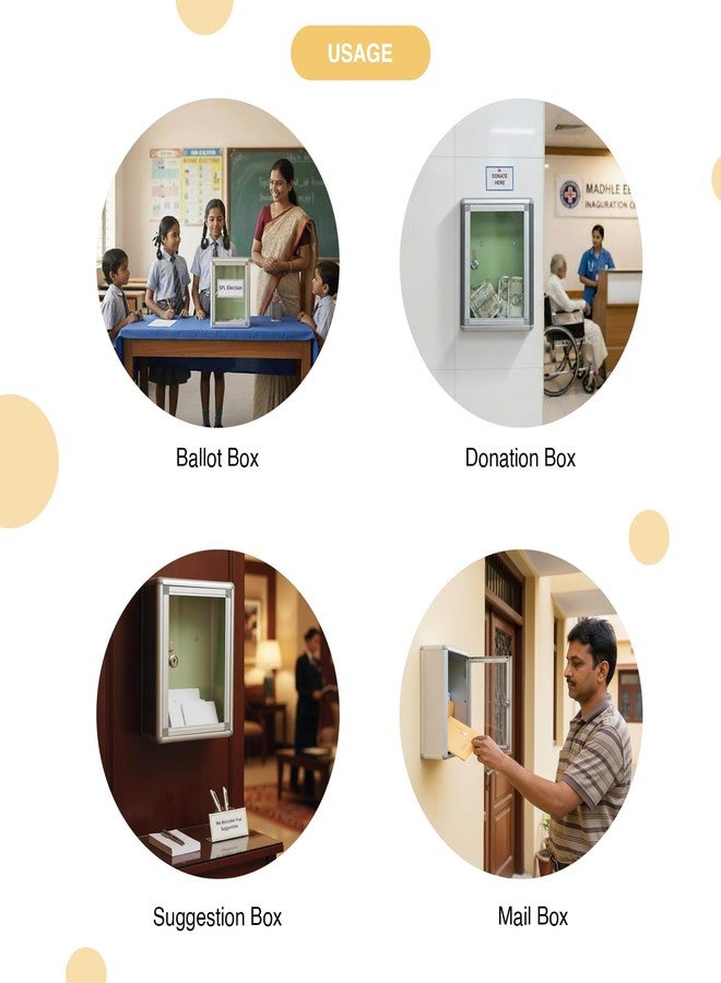 oddpod™ Multipurpose Wall-Mounting Letter Box/Suggestion Box/Complaint Box/Ballot Box/Donation Box with Lock- Transparent - Image 5