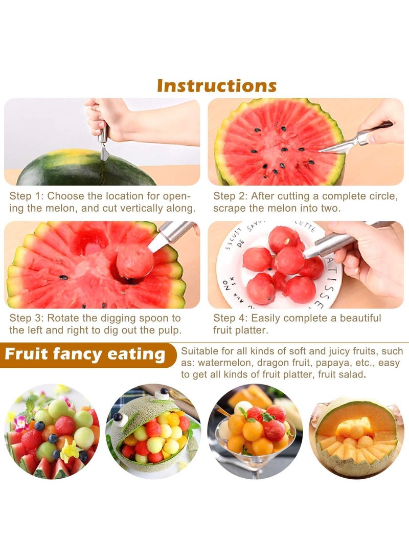 Culinary Drawing Decorating Spoon Set, Professional Chef Drizzle Spoons, Cooking Tweezers u0026 Melon Baller for Plate Presentation, Stainless Steel Kitchen Tools for Gourmet Food Art (5-Piece) - Image 4