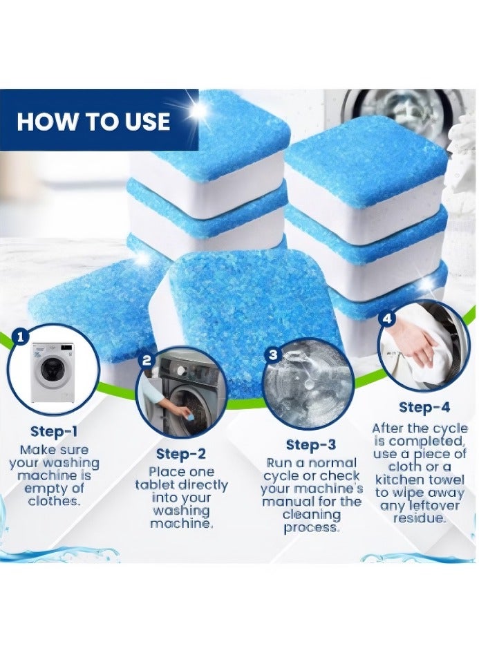 24PCS washing machine cleaning pad, fully automatic disinfection deep cleaning front loader and top loader washing machine, professional washing machine cleaner deodorant, used to remove piles, dirt  - Image 3