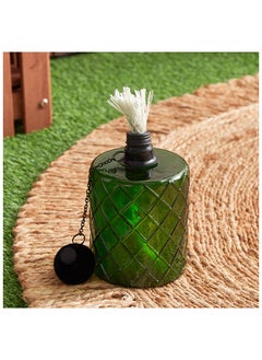 Home Box Eden Cylindrical Glass Torch Bottle with Fibre Glass and Metal 7.5 x 15 x 7.5 cm  - Image 1