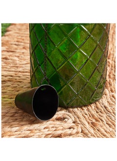 Home Box Eden Cylindrical Glass Torch Bottle with Fibre Glass and Metal 7.5 x 15 x 7.5 cm  - Image 5