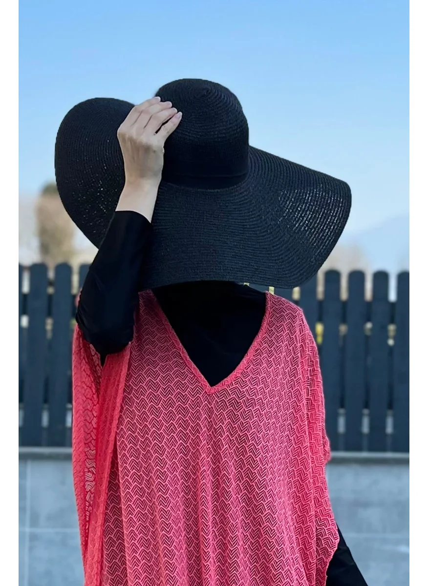 Remsa Mayo Large Size Straw Hat Black Rş-21