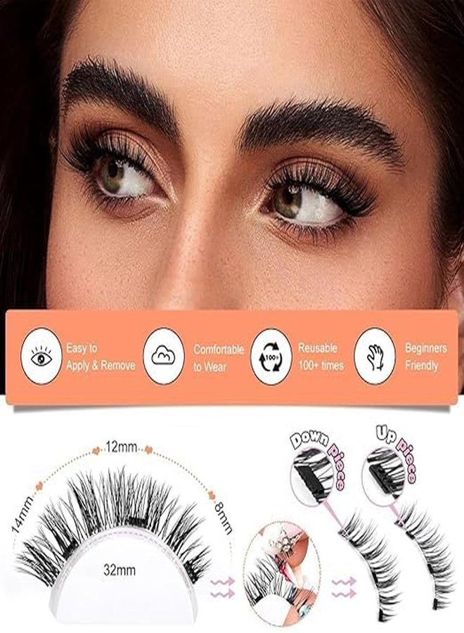 Flygon Magnetic-Eyelashes with Applicator, 1 Pair Reusable Magnetic Lashes Kit, No Glue Needed Eyelashes Magnetic, Easy to Wear and Remove - Image 2