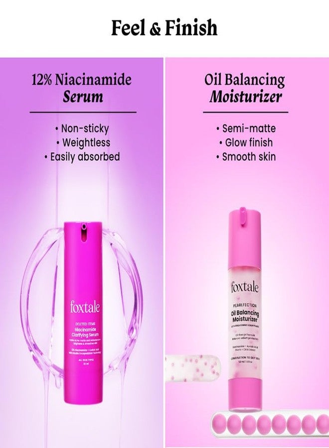 Foxtale Oil Control Duo | 12% Niacinamide Clarifying Serum + Oil Balancing Moisturizer | Targets 7 Signs of Acne | Oil-Free Glow, Smoother Texture | With Azelaic Acid, Niacinamide & Cica - Image 5