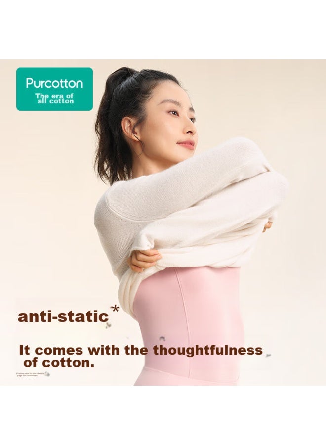 purcotton Purcotton Thermal Underwear Set For Men And Women, Autumn Base Layer, Couples' Mid-thick Elastic Undershirt And Pants, Grass Green (women's), Size L  - Image 5