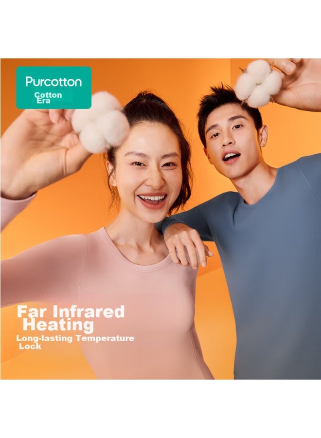 purcotton Purcotton Thermal Underwear Set For Men And Women, Autumn Base Layer, Couples' Mid-thick Elastic Undershirt And Pants, Grass Green (women's), Size L  - Image 3