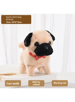 Generic Toy Dog Children Plush Electric Toy Walking Dog Electric Dog Stall Electronic Puppy Pet-Color:Buba Dog【black】  - Image 1