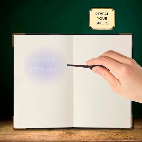 WOW! STUFF Wizarding World Tom Riddles Diary Secret Replica Notebook Slytherin House Invisible Ink Pen Magic UV Reveal Mini Wand Harry Potter Collectible - Image 5