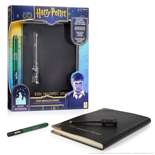 WOW! STUFF Wizarding World Tom Riddles Diary Secret Replica Notebook Slytherin House Invisible Ink Pen Magic UV Reveal Mini Wand Harry Potter Collectible - Image 1