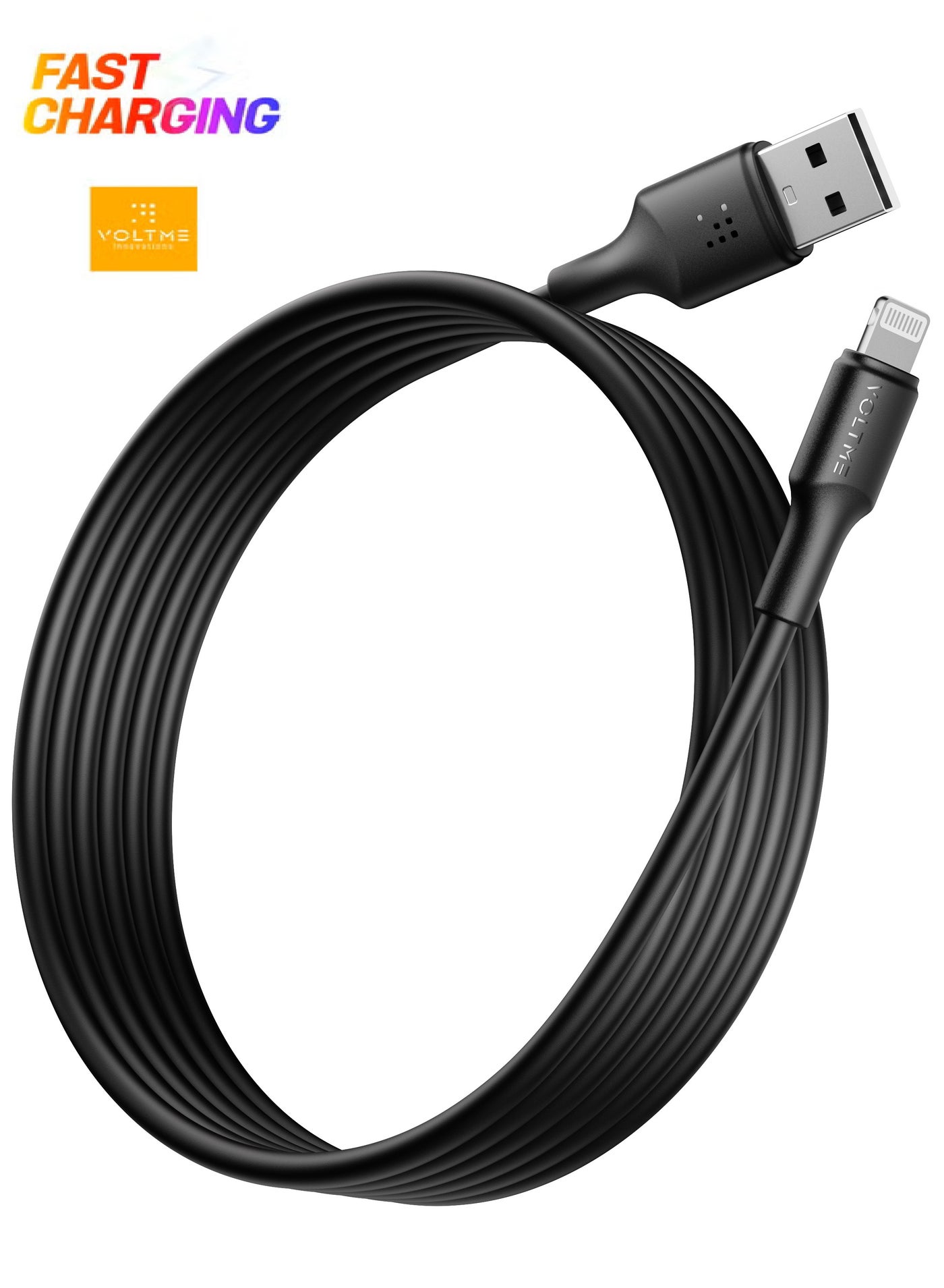iPhone Charger Cable (3m) 2.4A, Lightning Cable for Fast Charging and High-Speed Data Transfer, USB Cable Compatible with iPhone 14/14 Pro/14 Plus/14 Pro Max, 13/12/11/10/9/8/7 Plus, iPad, AirPods - Black