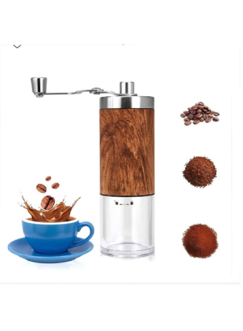 Coffee Grinder Mini Stainless Steel Adjustable Hand Manual Wooden Handmade Bean Grinders Mill Kitchen Tool Grinders