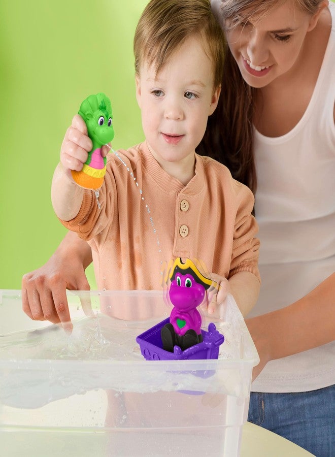 Barney بارني ماتيل فيشر-برايس عالم ألعاب الأطفال، سفينة القراصنة الممتعة بالماء، مجموعة مكونة من 4 قطع للعب بالماء بيبي بوب، للأطفال من عمر 2 سنوات فما فوق - Image 2