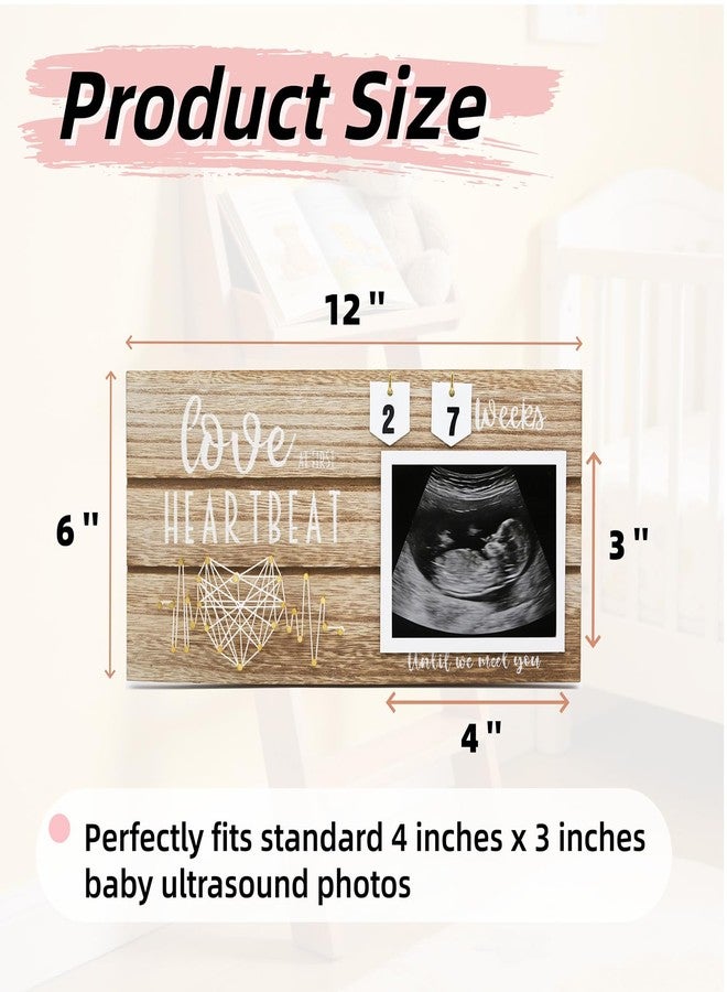 INTOMYTH Baby Sonogram Picture Frame with Countdown Weeks - Fits Standard 4"x3" Ultrasound Photo, for Pregnancy Announcements, Gender Reveal & Baby Shower - Keepsake Gift for New Mom & Expecting Parents - Image 2