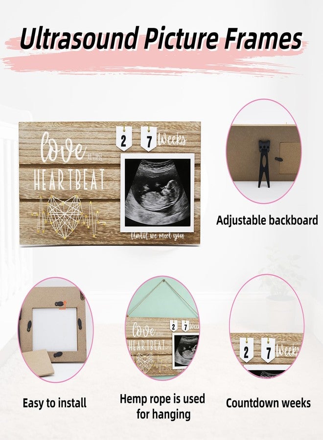 INTOMYTH Baby Sonogram Picture Frame with Countdown Weeks - Fits Standard 4"x3" Ultrasound Photo, for Pregnancy Announcements, Gender Reveal & Baby Shower - Keepsake Gift for New Mom & Expecting Parents - Image 3