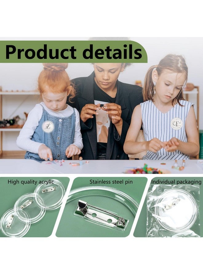Bignc 20 Set Clear Button Pins For Crafts， Plastic Button Making Kit Blank Button Pins Bulk Make Your Own Buttons Badge Maker Diy Crafts，Photo Buttons Make Your Own Buttons(2.36 Inch) - Image 3