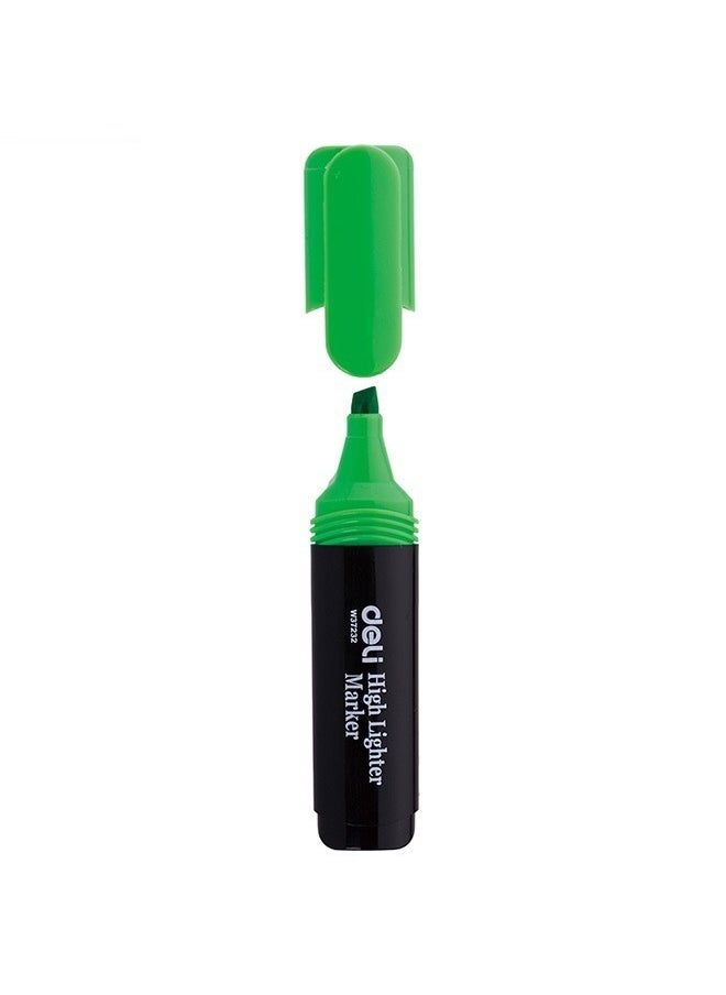 Deli Fluorescent Marker Pen Colored Highlighted Handwriting Pen Green  - Image 2
