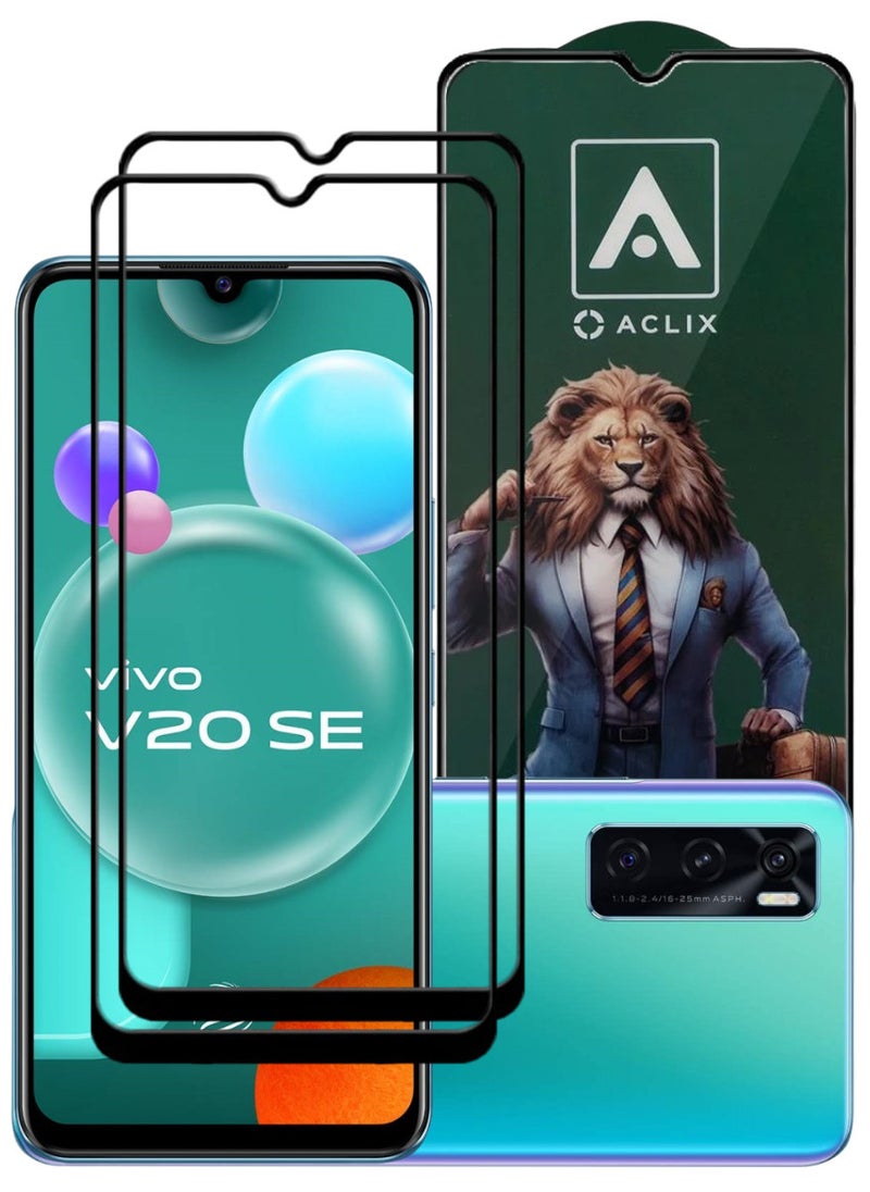ACLIX 2 Pieces Antistatic ESD Dustproof Premium Quality High Definition Tempered Glass Screen Protector Designed For vivo V20 SE - Image 1