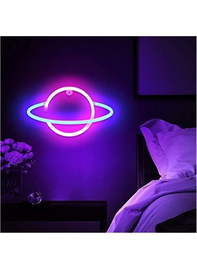 1pcs كوكب ضوء النيون، LED علامات النيون ديكور الجدار، بطارية أو USB تعمل مصباح الكوكب، معلقة ناعمة ليلة ضوء الفن ديكور ضوء للمنزل، غرفة النوم، غرفة الأطفال، بار، حفل مهرجان، هدية للأطفال - Image 5