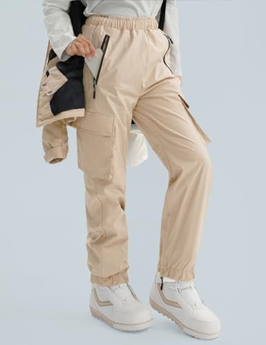 GEMYSE Women's Ski Snow Jackets and Pants Set Windproof Waterproof Snowsuit Warm Winter Snowboarding Insulated Coat(Apricot Illusion White,X-Large) - Image 5