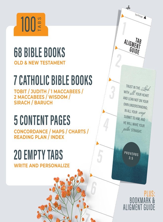OFFILICIOUS Bible Book Tabs - 100 Soft-Touch, Laminated Bible Tabs for Study Bible - Durable Tabs for Bible - Protestant & Catholic Bible Tabs Large Print - Bible Tabs for Women & Men - Image 2