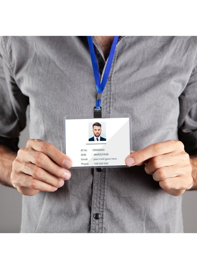 مولين مشابك حامل بطاقات سوداء، 10/20 قطعة من حامل بطاقات المرور البلاستيكي لبطاقة الهوية حامل شارة آمن لبطاقة الهوية ذات السمك القياسي وبطاقة ذكية وبطاقة CAC وبطاقة المرور (10) - Image 4