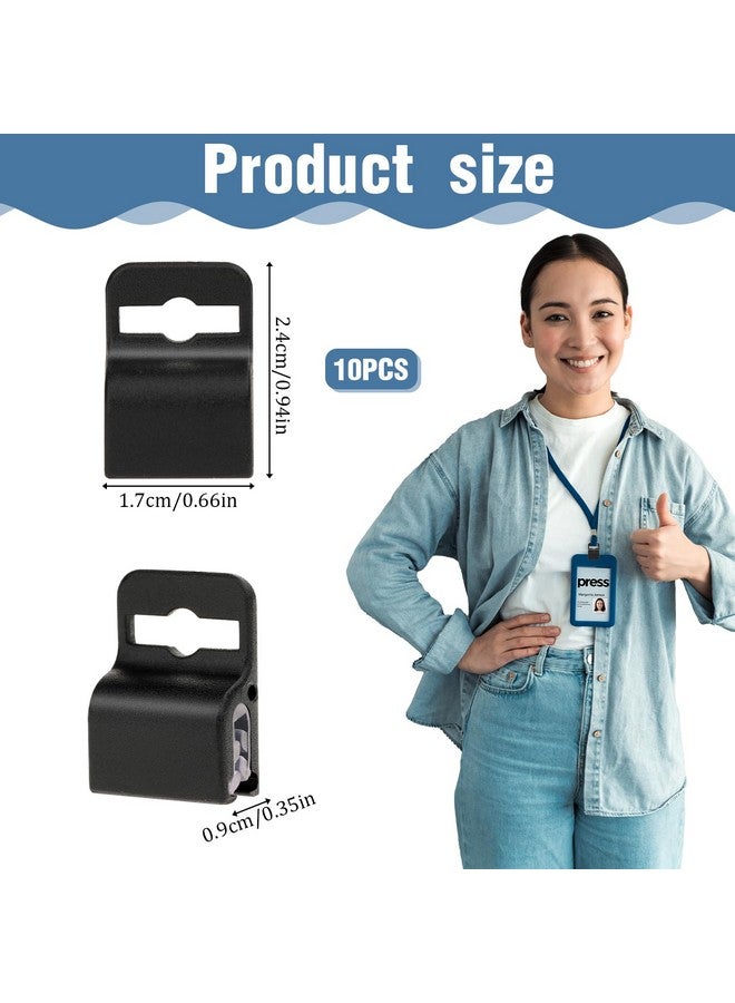 مولين مشابك حامل بطاقات سوداء، 10/20 قطعة من حامل بطاقات المرور البلاستيكي لبطاقة الهوية حامل شارة آمن لبطاقة الهوية ذات السمك القياسي وبطاقة ذكية وبطاقة CAC وبطاقة المرور (10) - Image 2