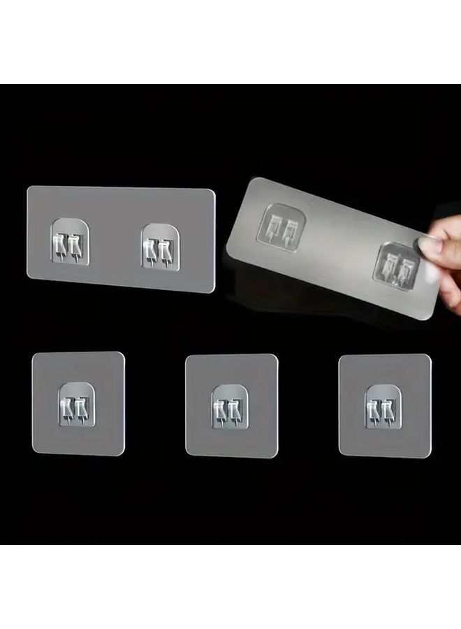 مشابكان 6 خطافات لاصقة مثبتة على الحائط لتنظيم الحمام تحمل أرفف حوض الاستحمام - Image 3