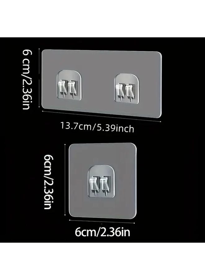 مشابكان 6 خطافات لاصقة مثبتة على الحائط لتنظيم الحمام تحمل أرفف حوض الاستحمام - Image 4