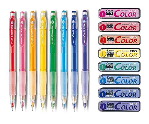 Pilot Color Eno 0.7mm Automatic Mechanical Pencil 8 Color Set & 0.7mm Lead Refill 8 Color Set - Image 4