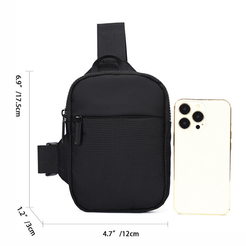Men's Crossbody Bag, Oxford Fabric, Lightweight Waterproof, Black - Image 2