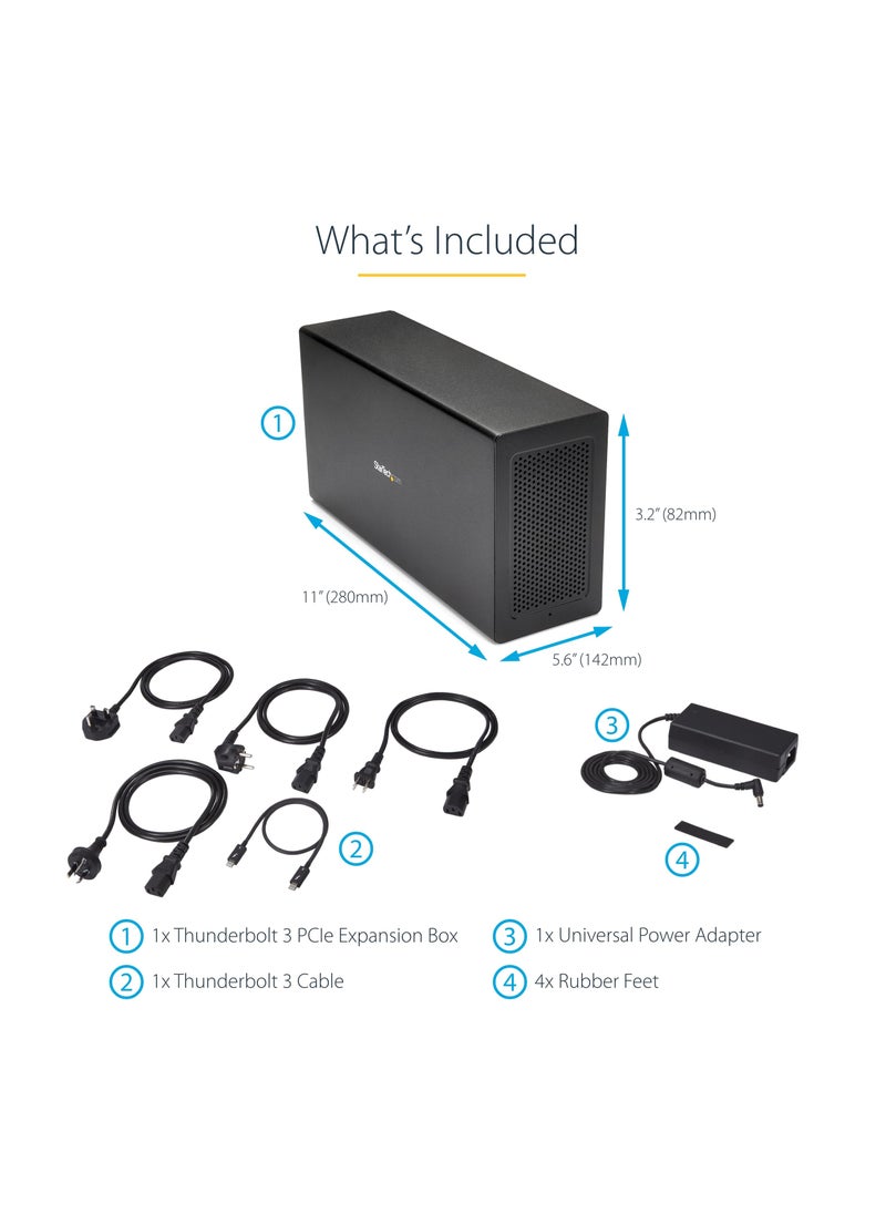 StarTech.com Thunderbolt 3 PCIe Expansion Chassis, External Enclosure With One PCI Express Slot for Laptops / Desktops, TAA