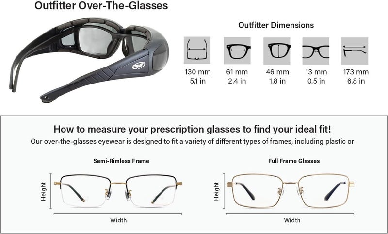 Global Vision Motorcycle Safety Sunglasses - Fits Over Prescription Glasses - Image 4