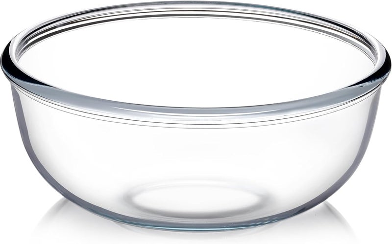 NUTRIUPS 6 Quart Large Glass Mixing Bowl, Clear Large Salad Bowls Glass Big Mixing Bowls for Kitchen - Image 1