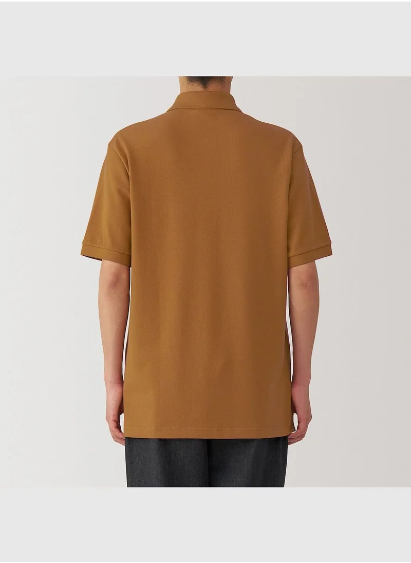MUJI Washed Pique Short Sleeve Polo Shirt