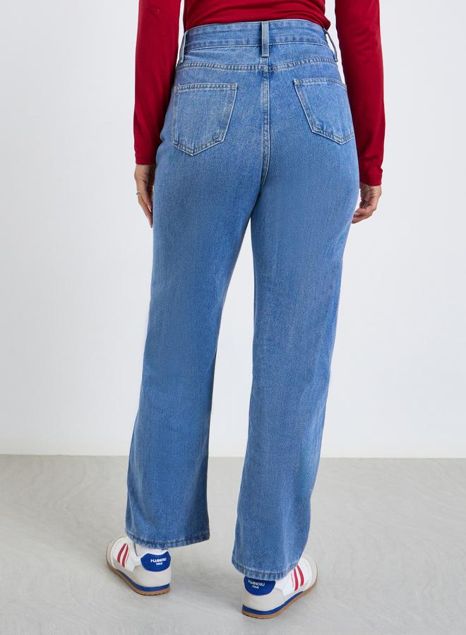 Styli Women Blue Mid Rise Loose Fit Jeans - Image 4