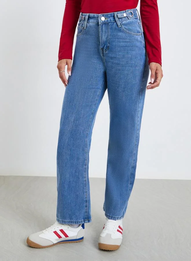 Styli Women Blue Mid Rise Loose Fit Jeans