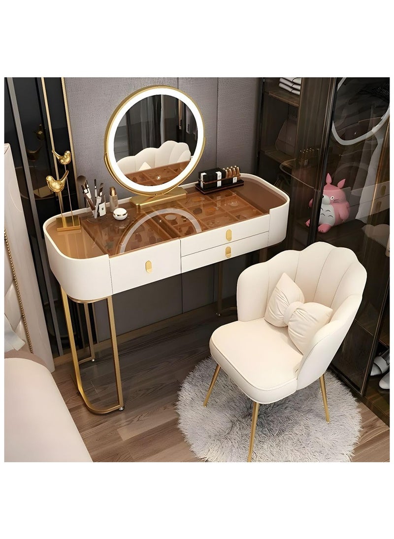 Cool Baby COOLBABY Elegance Oak Makeup Table Set with Mirror and Storage Drawers  - Image 1