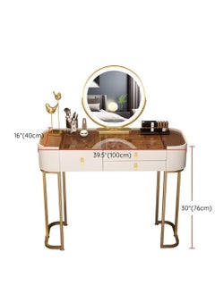 Cool Baby COOLBABY Elegance Oak Makeup Table Set with Mirror and Storage Drawers  - Image 2