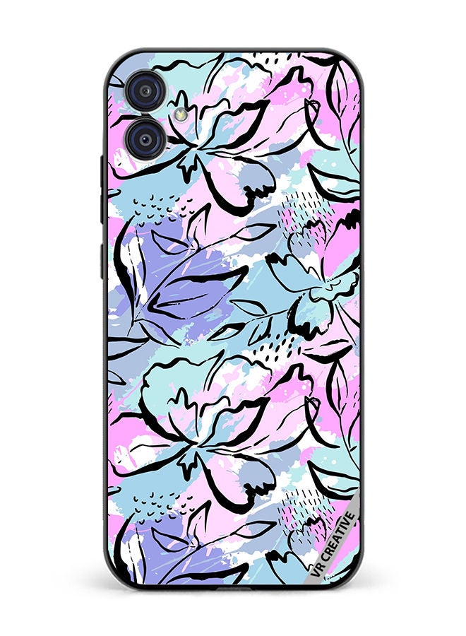 VR CREATIVE Protective Case Cover For Samsung Galaxy M04/F04 Abstract Flowers Print Design Multicolour - Image 1