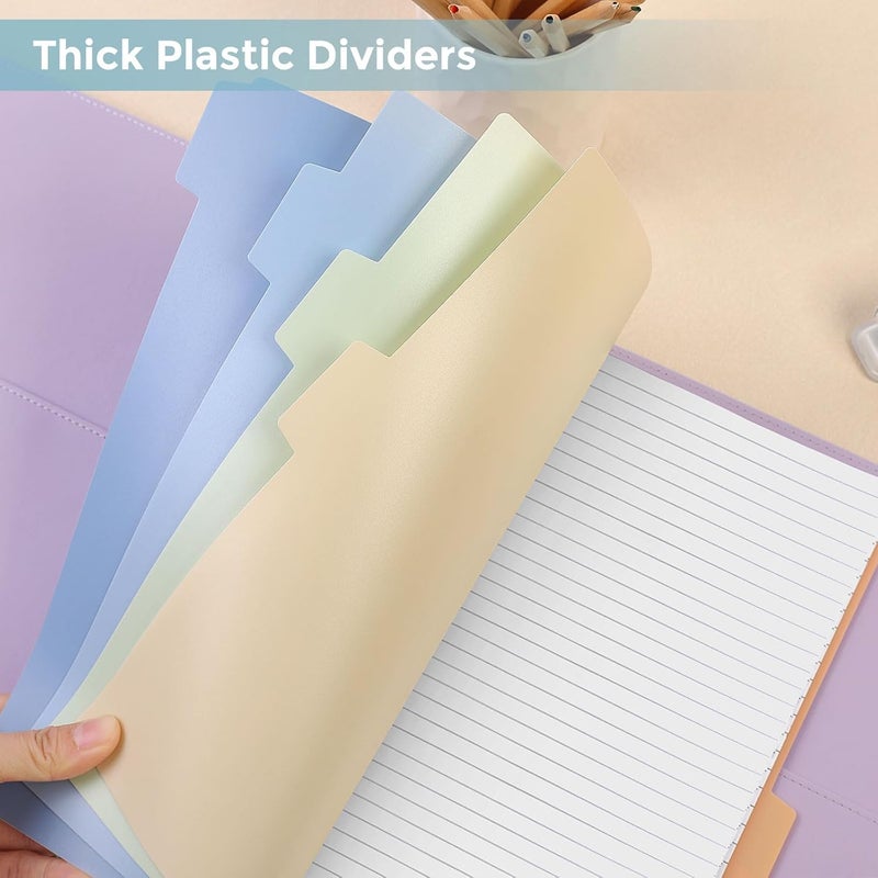 Skydue Durable Plastic 8-Tab Dividers,2sets,Big Tab Dividers for 3 Ring Binder, Write&Erase 3 Ring Binder Dividers with Tabs,with Sticker Labels - Image 5