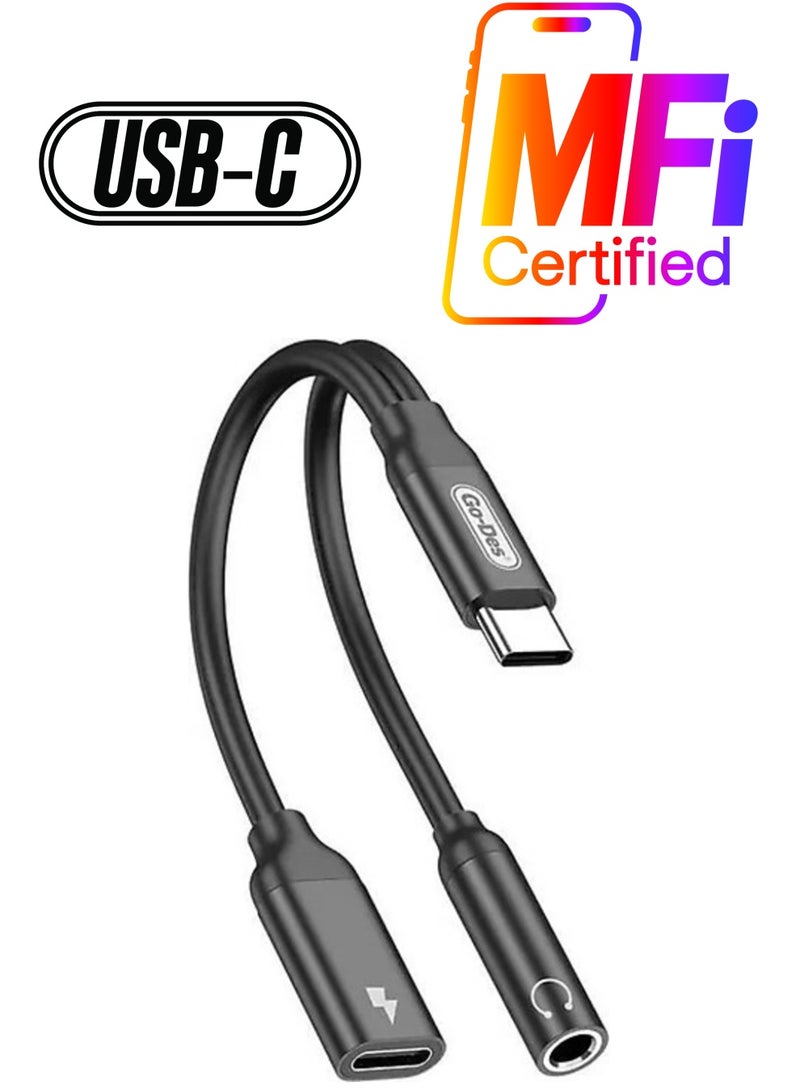 GO-DES "Go-Des GD-UC317 Type-C to 3.5mm Aux Headphone and Charge Converter Audio Adapter" - Image 1