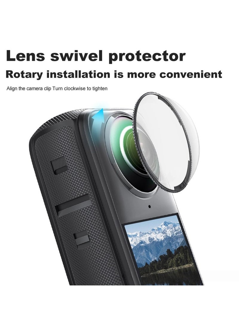 For Insta360 X5 Accessory Kit: Waterproof and Wear-resistant Storage Bag + Anti-skid Silicone Case + High Transparency PC Lens Protector + 2 Anti-Scratch Tempered Film - Image 2