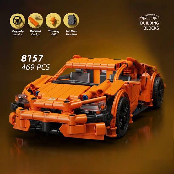 MICROMINI Technique Sports Racing Car Building Set|Powerful Pull Back Function|STEM DIY Mechanical Block Kit for Kids 6+|Creative Construction Toy|Educational Gift (McLaren P1 469 PCS) - Image 4