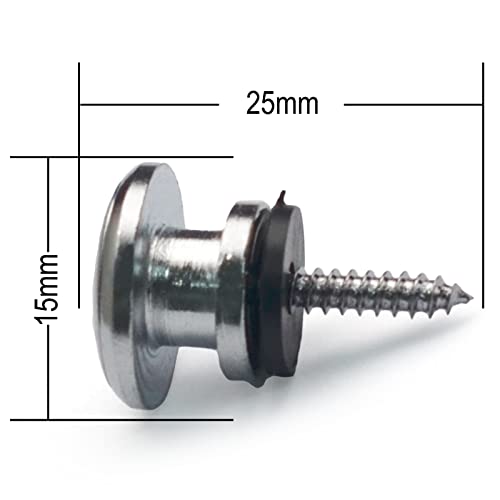 MAXCHEER 2PCS Mushroom Style Guitar Ukulele Bass Strap Lock Lock Metal Music Parts (Chrome) - Image 4