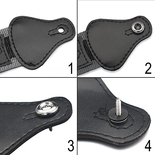 MAXCHEER 2PCS Mushroom Style Guitar Ukulele Bass Strap Lock Lock Metal Music Parts (Chrome) - Image 3