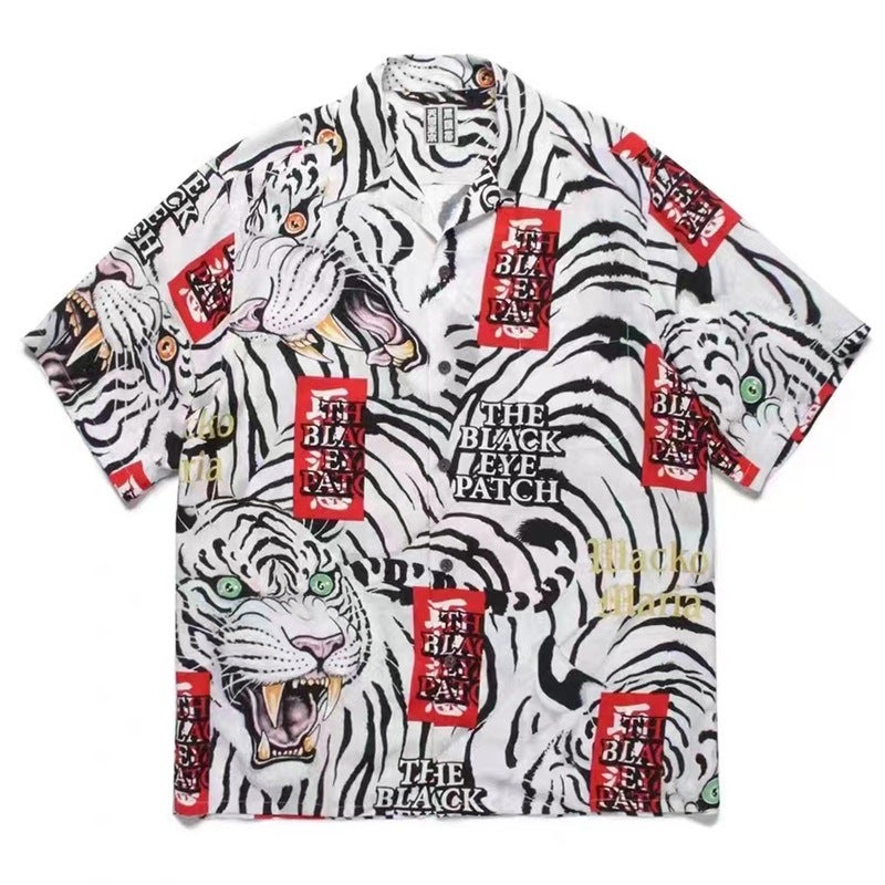 WACKOMARIA Exclusive Cloud Tiger Hawaiian Shirt Blue  - Image 3